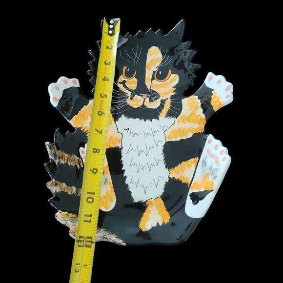 Cats by Nina Signed Large Calico Cat Platter - Picture 6 of 8